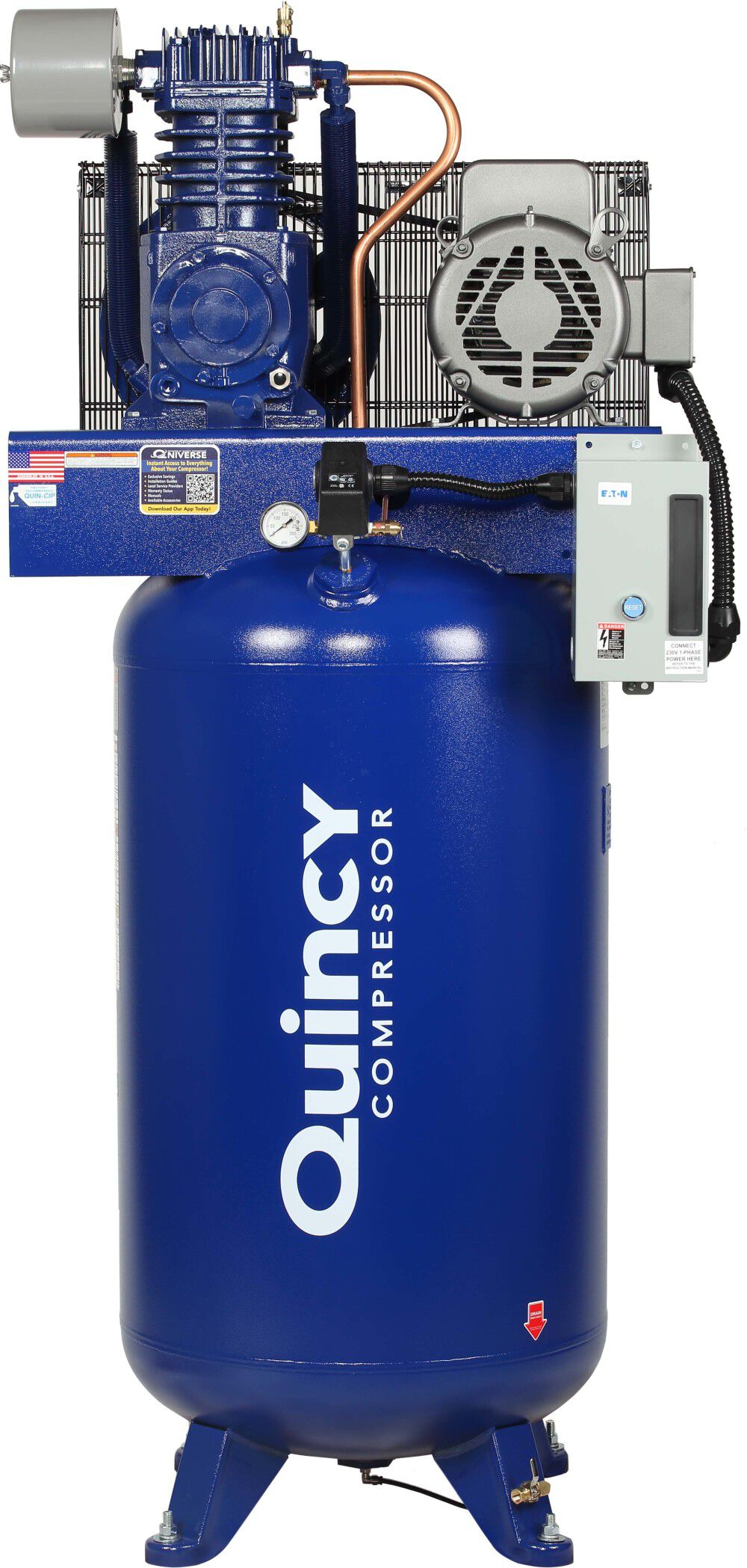 Quincy Air Compressor 7.5HP 80 Gal Vertical, large image number 1