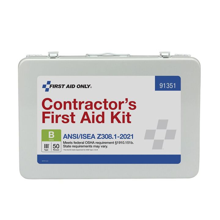 First Aid Only First Aid Kit 50 Person Contractor Metal Portable, large image number 3