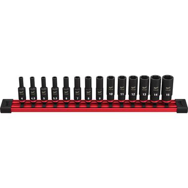Milwaukee 14PC SHOCKWAVE Impact Duty Socket Metric Deep 6 Point Set