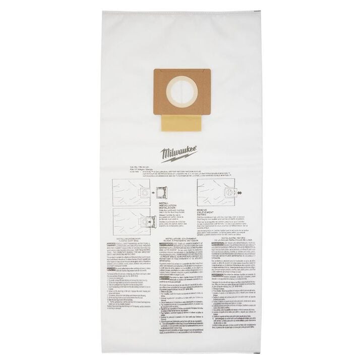 Milwaukee Fleece Dust Bags 12 Gallon 5pk, large image number 1