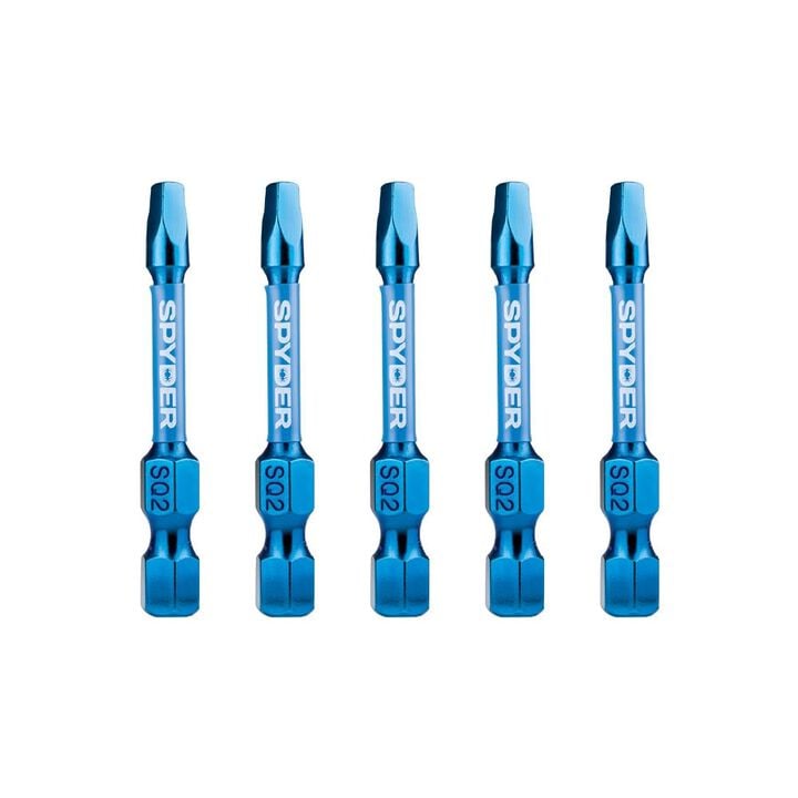 Spyder 2 Inch SQ2 Impact Driver Bit, 5 Pieces