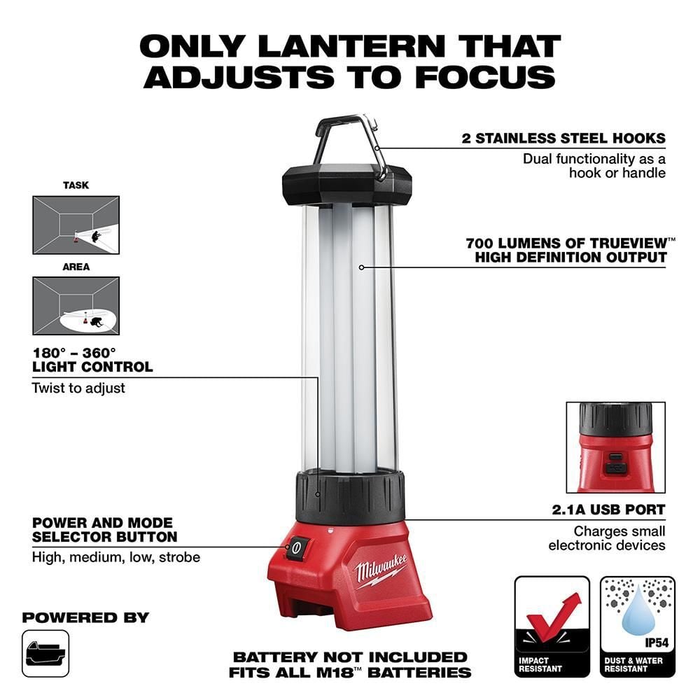 Milwaukee M18 LED Lantern/Flood Light (Bare Tool), large image number 2
