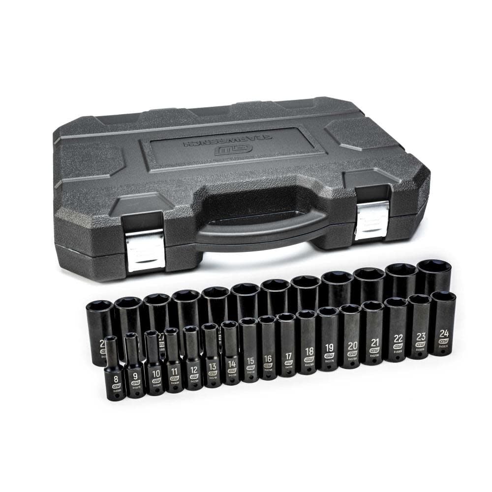 GEARWRENCH 29pc. 1/2In. Drive 6 Point Deep Impact Socket Set - 84935N
