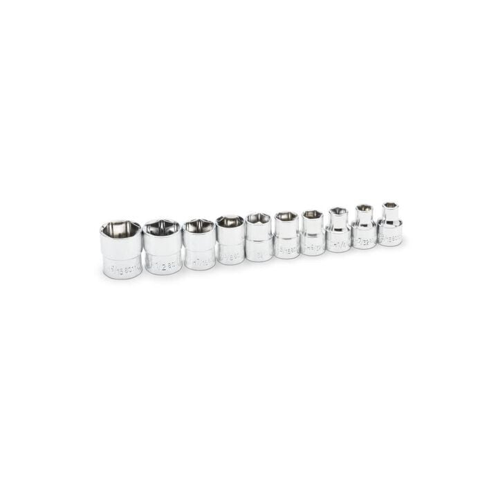 GEARWRENCH 1/4in Drive 6 Point SAE Stubby Length Socket Set 10pc, large image number 0