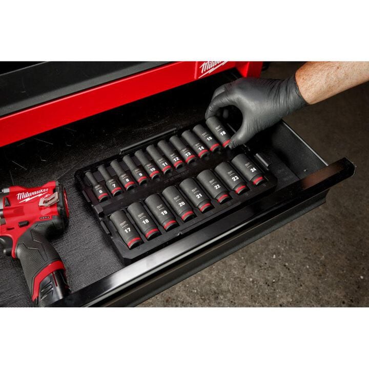 Milwaukee SHOCKWAVE Impact Duty Socket 3/8 Dr 19pc MM Tray Set, large image number 11