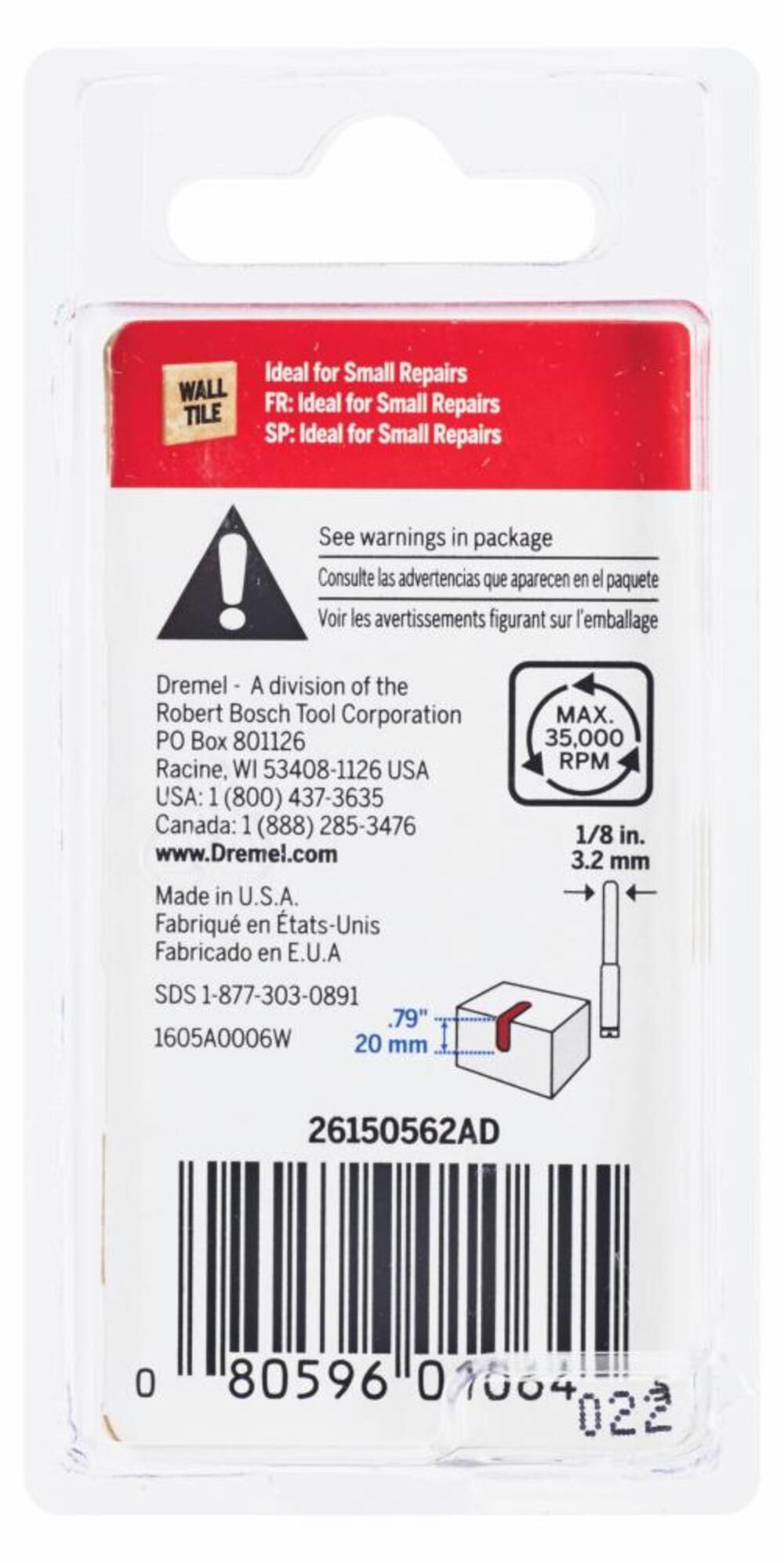 Dremel 1/8 In. Tile Cutting Bit 562 from Dremel Acme Tools