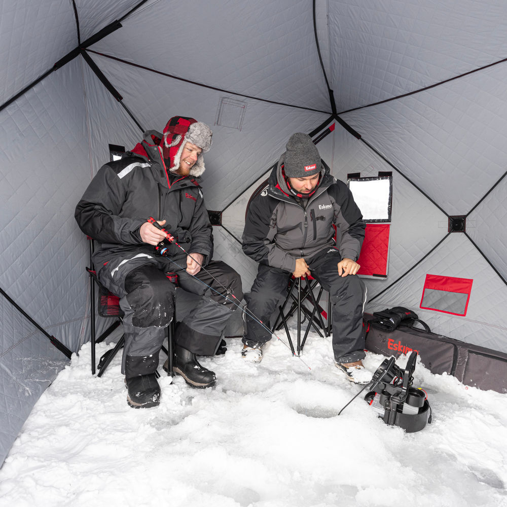 Eskimo QuickFish 3HD, Pop-Up Portable Shelter, No-Trip Door, Red/Black, Three Person, large image number 2