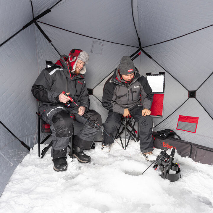 Eskimo QuickFish 3HD, Pop-Up Portable Shelter, No-Trip Door, Red/Black, Three Person, large image number 1