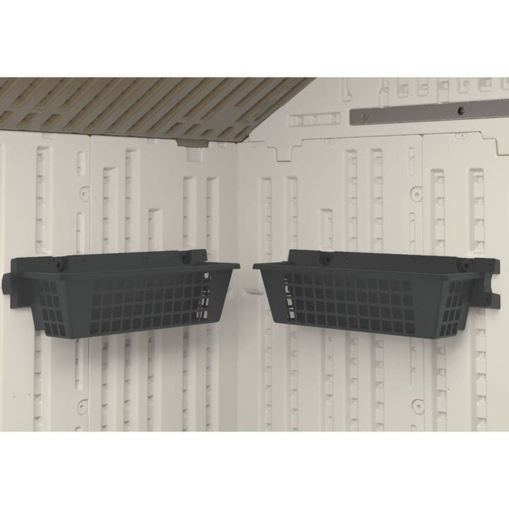 Suncast 25 Inch x 7.25 Inch x 7 Inch Basket Shed Accessory, Black, 2 Pack, large image number 2