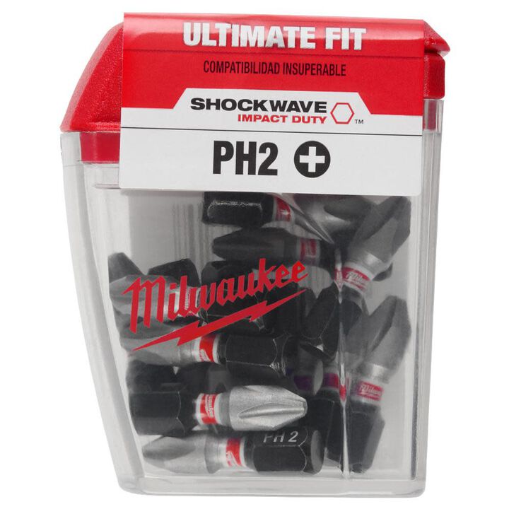 Milwaukee SHOCKWAVE Phillips #2 Insert Bit (15-Piece Contractor Pack), large image number 9