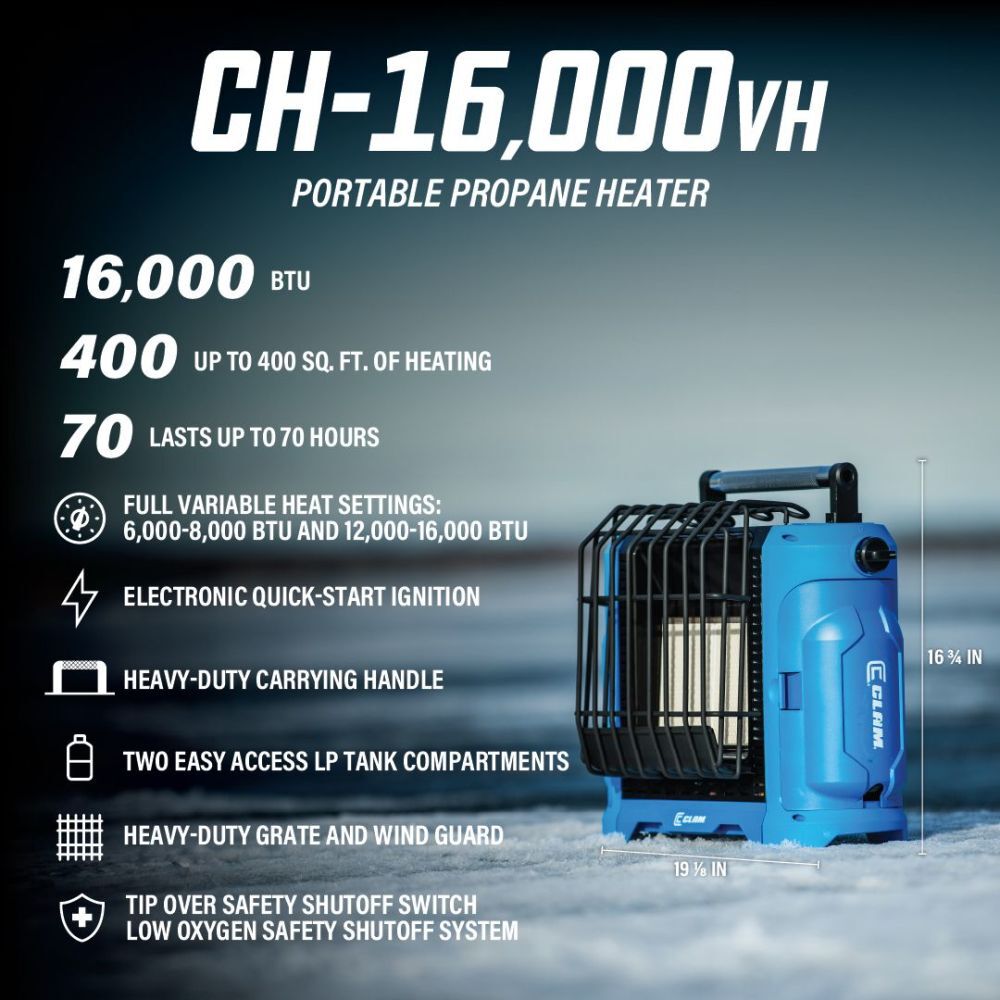 Clam Outdoors CH-16000VH 16,000 BTU Propane Power Radiant Heater - MA/Canada Version, large image number 4