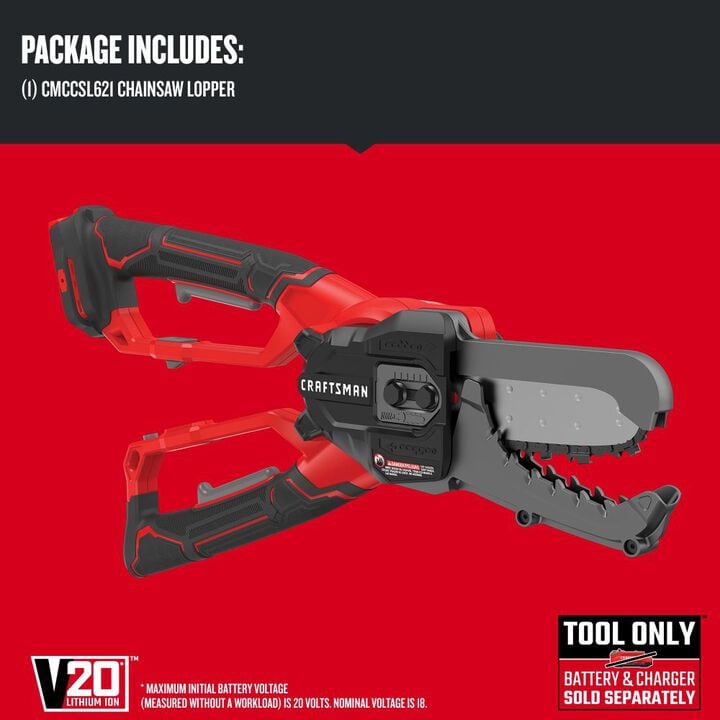 CRAFTSMAN V20* 6 Inch Cordless Compact Chainsaw Lopper (Bare Tool), large image number 2