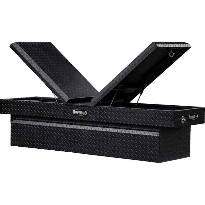 Buyers Products Company 23x20x71 Inch Textured Matte Black Diamond Tread Aluminum Gull Wing Truck Box, large image number 4