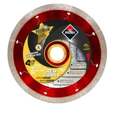 Rubi Tools Premium Venom Dry 4-1/2 In. Diamond Blade (7/8in and 5/8in Arbor)