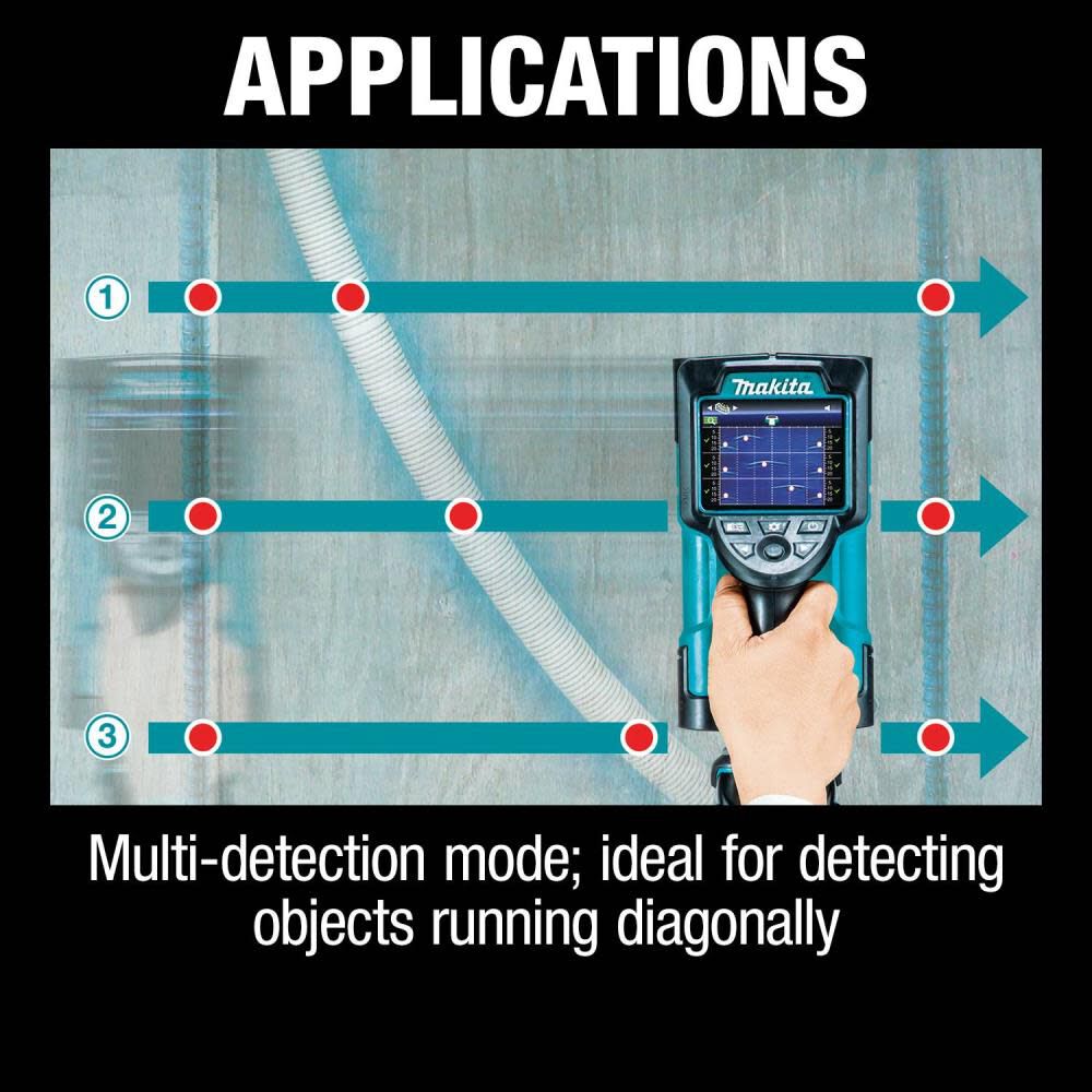 Makita 18V LXT LithiumIon Cordless Multi Surface Scanner Kit 2.0Ah with Interlocking Storage Case DWD181R1J Acme Tools