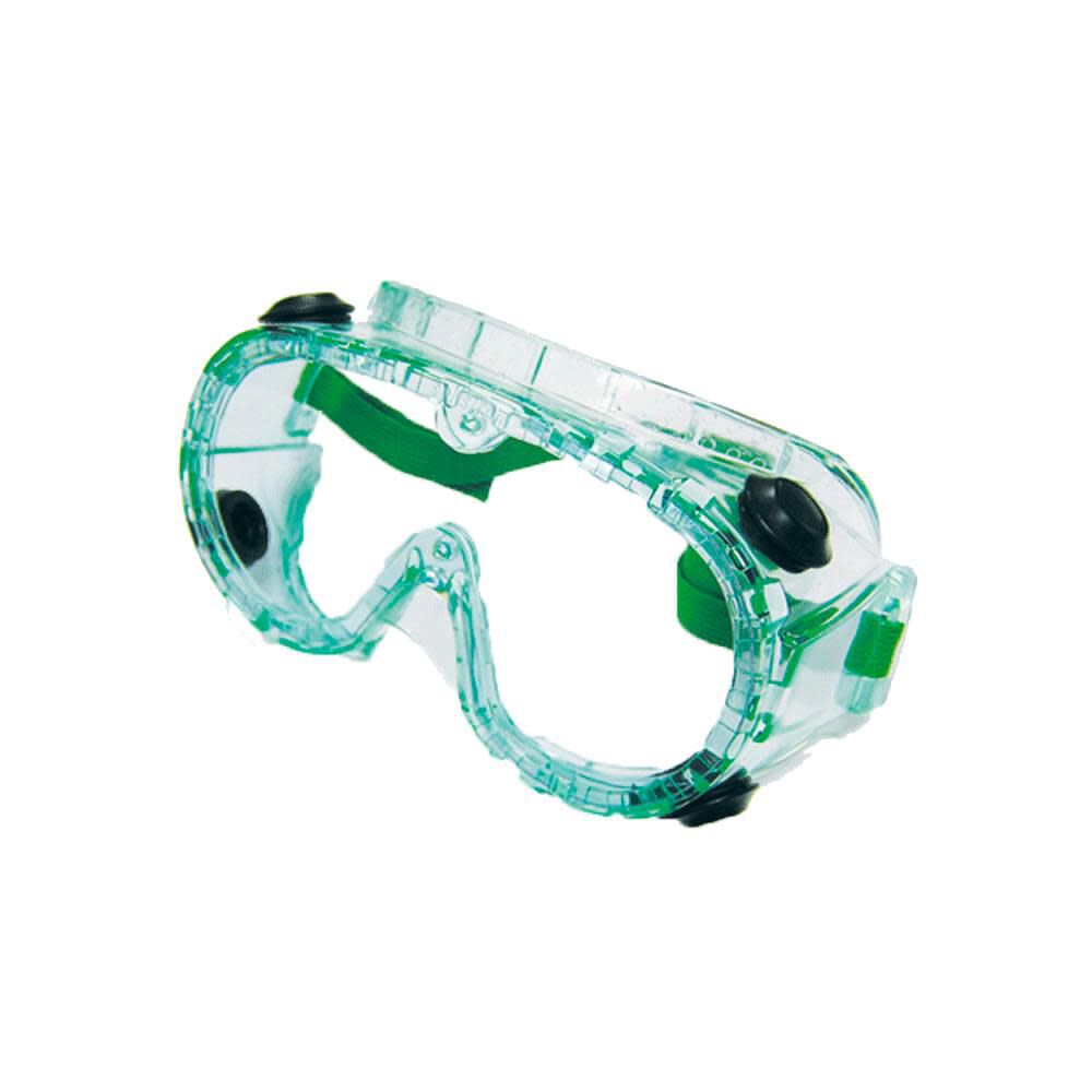 Stylish, green-tinted goggles made with a flexible PVC body to ensure proper fit and comfort; Designed to fit over most prescription eye wear, the