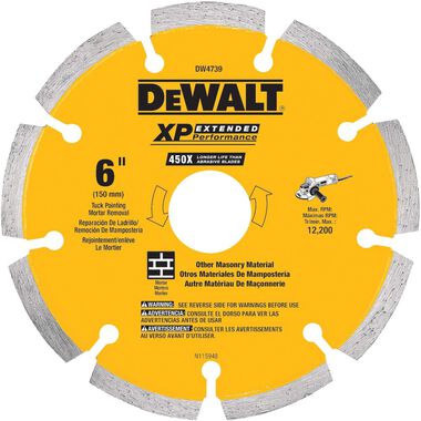 DEWALT 6 In. x.250 XP Diamond Tuck Point Blade