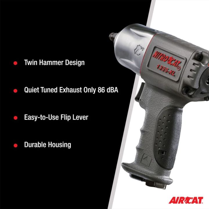 AIRCAT NITROCAT 3/8 Inch Extreme Power Pneumatic Impact Wrench, large image number 4