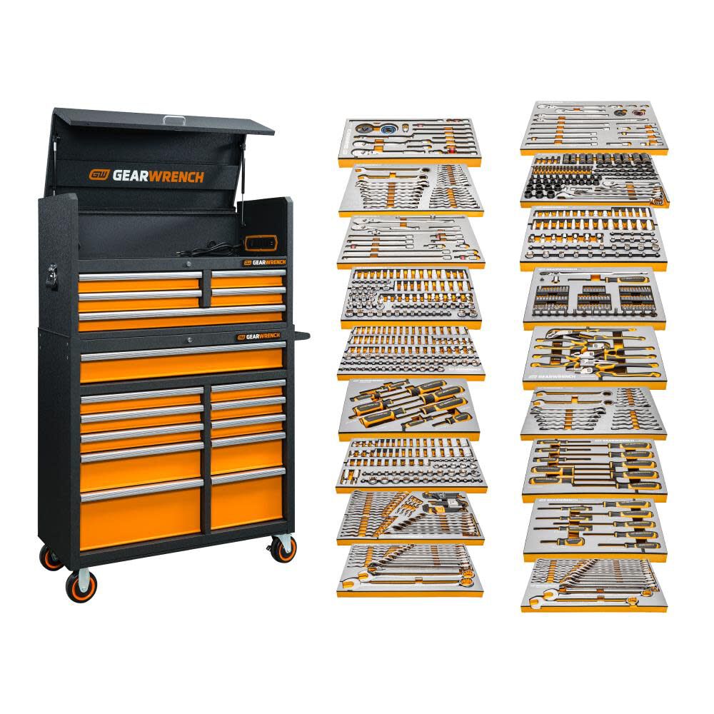 GEARWRENCH Rolling Tool Box with Mechanics Tool Set in Premium Modular