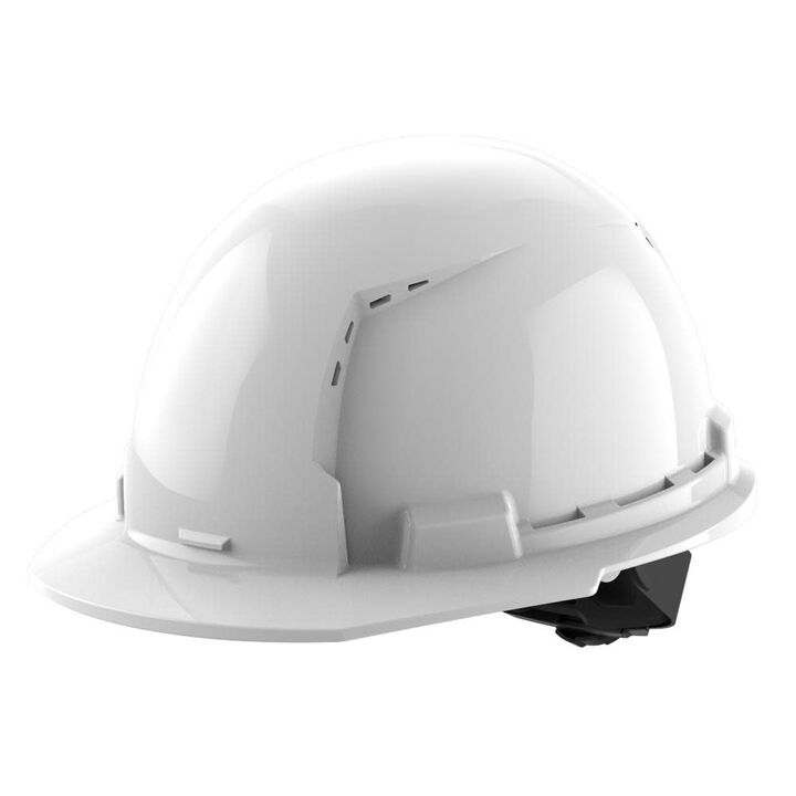 Milwaukee White Front Brim Vented Hard Hat with 4pt Ratcheting Suspension Type 1 Class C