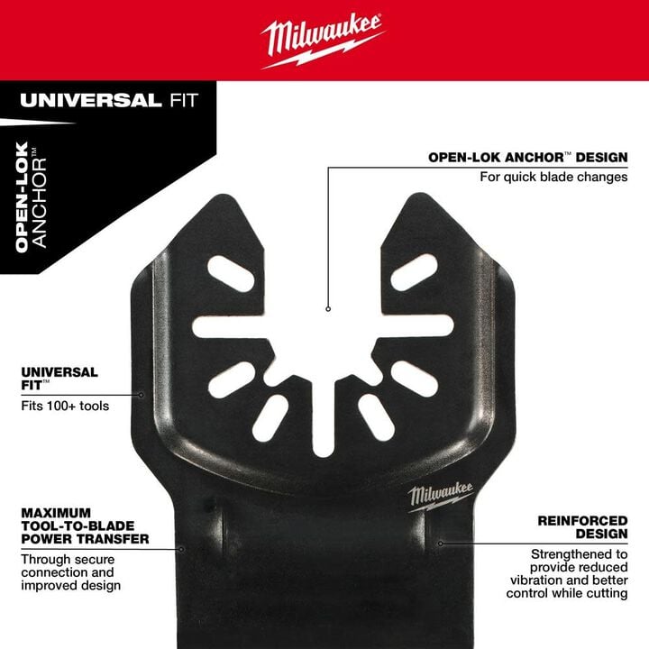 Milwaukee NITRUS CARBIDE Extreme Metal Universal Fit OPEN LOK Multi Tool Blade 3pk, large image number 6