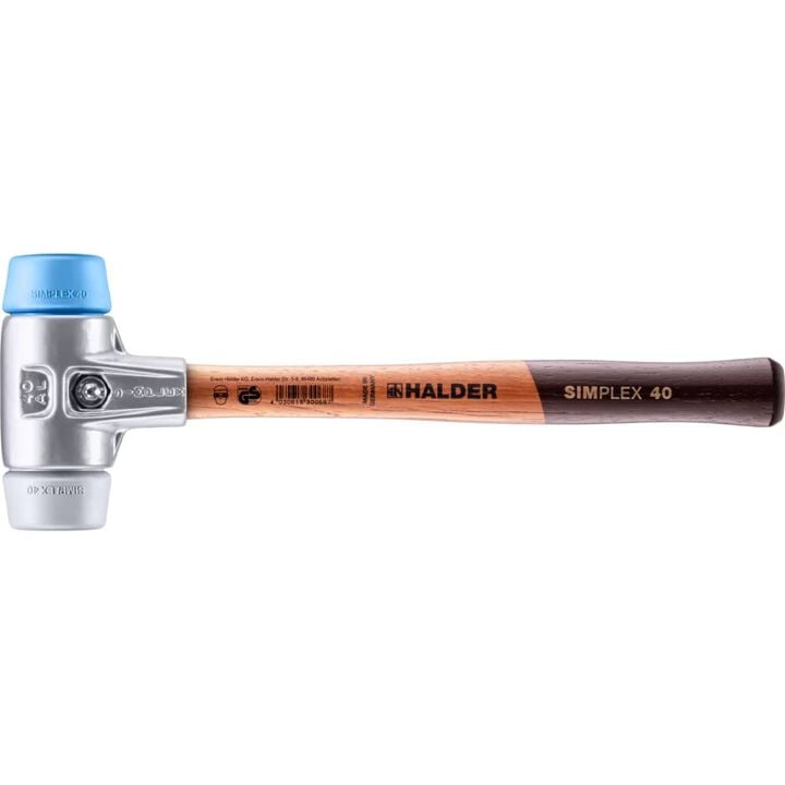 Halder Inc TPE-Soft/TPE-Mid Head Simplex Soft-Face Mallet with Wooden Handle
