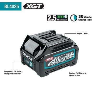 Makita 40V max XGT Pin Nailer Kit Brushless Cordless 23 Gauge 2.5Ah, large image number 2
