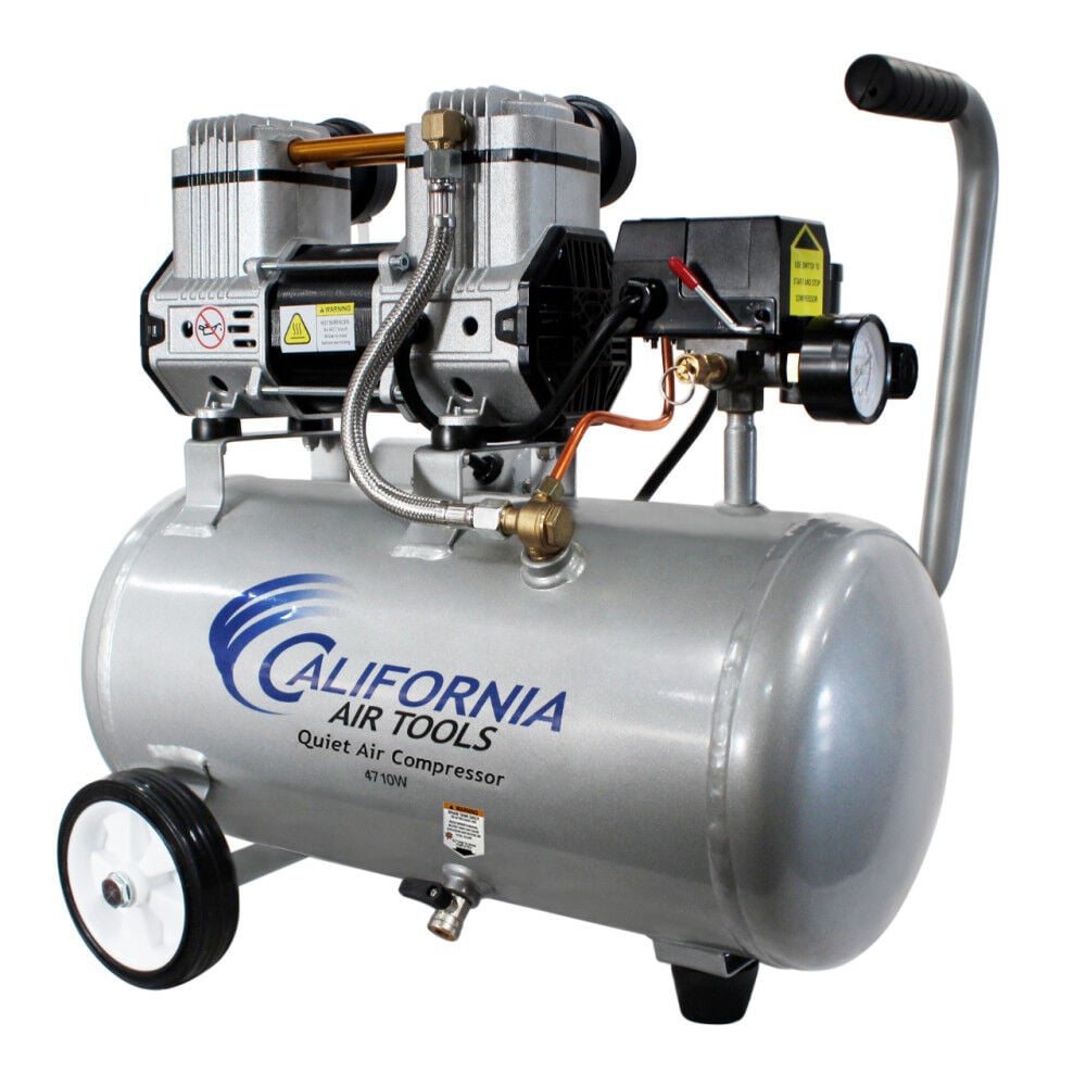 California Air Tools Quiet Oil-Free Corded 1HP 4.7 Gallon Portable Air Compressor with Wheels, large image number 1