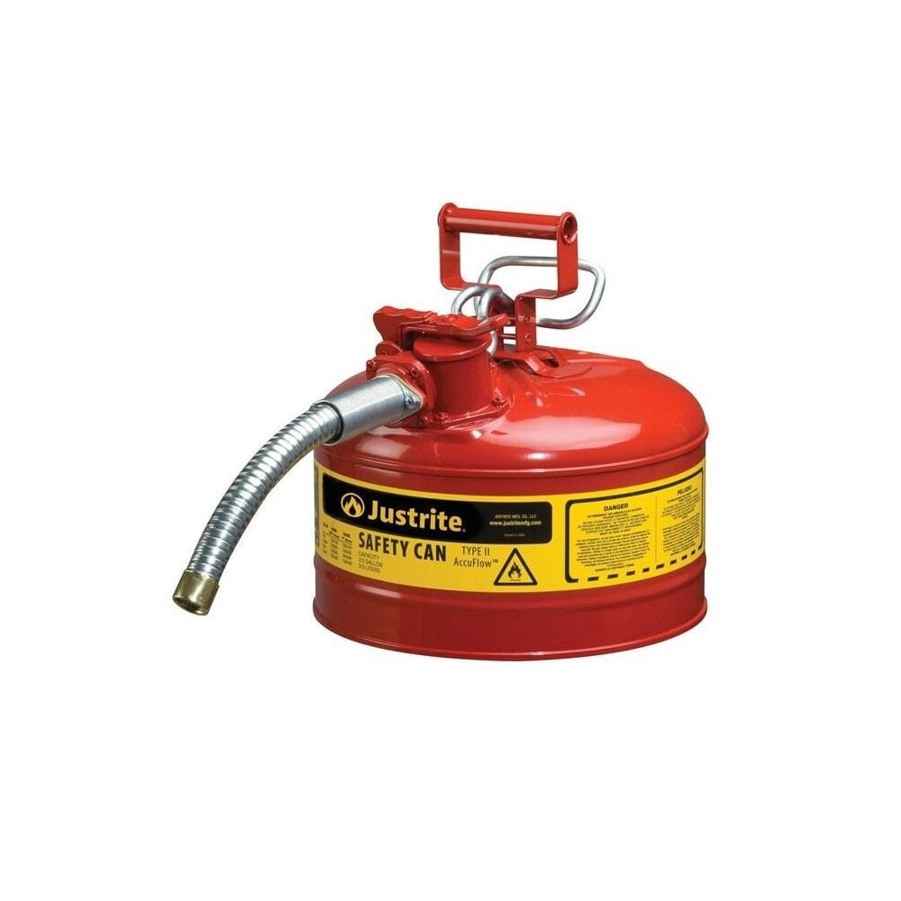 Justrite 2.5 Gal Steel Safety Red Gas Can Type II, large image number 2
