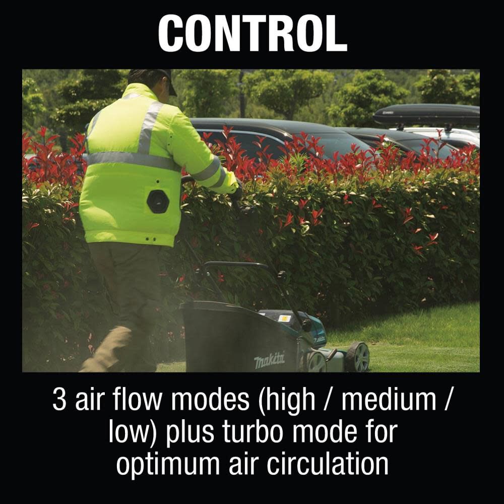 Makita Promotional 18V LXT Lithium-Ion Cordless High Visibility Fan Jacket Only 3X, large image number 4