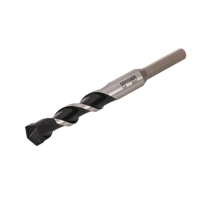 Spyder 5/8 Inch x 6 Inch Carbide-Tipped Three-Flat Grip Shank Hammer Drill Bit