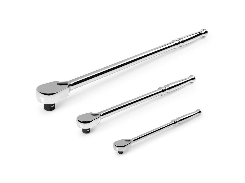 Tekton 1/4, 3/8, 1/2 Inch Non-QR Long Ratchet Set, 9, 12, 18 Inch, 3 Pieces, large image number 2