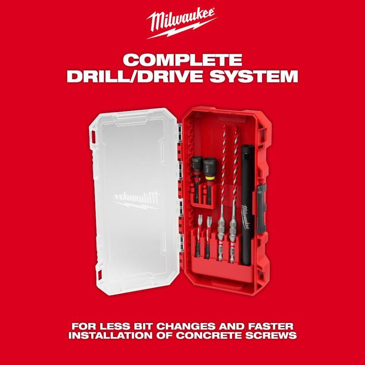 Milwaukee SHOCKWAVE Impact Duty Carbide Hammer Drill Bit Concrete Screw Install Kit 7pc, large image number 5