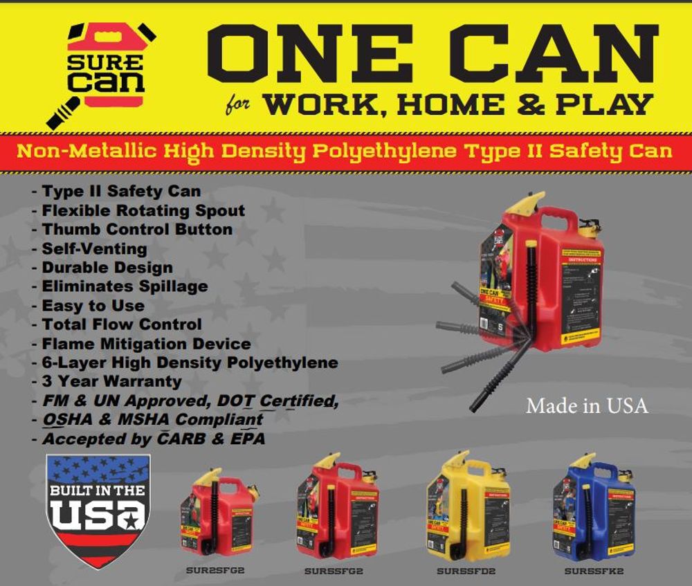Surecan 5 Gal Safety Gas Can Type II, large image number 2