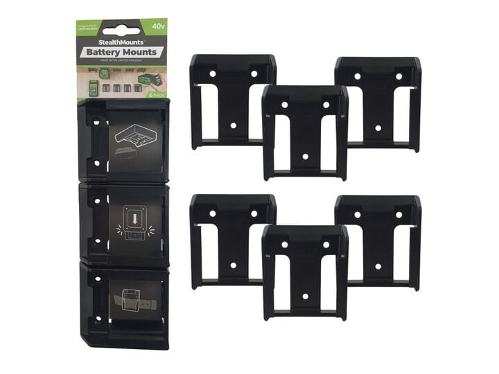 Stealthmounts Battery Mounts for Greenworks 40v 6pk Black, large image number 0