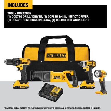Tool Combo Dewalt Dcd780 Combo Set Dewalt 1/2in 20 Volt MAX