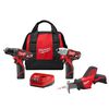 Milwaukee M12 Cordless Lithium-Ion 3-Tool Combo Kit, small
