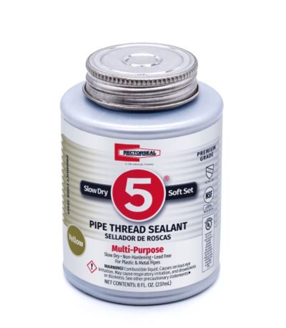 Rectorseal Pipe Thread Sealant Slow Dry 5 Soft Set Yellow 1/2 Pint, large image number 2