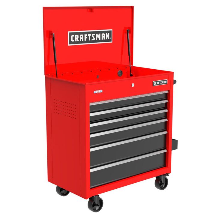 CRAFTSMAN Full Bank Rolling Tool Cabinet Red, large image number 4