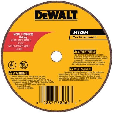 DEWALT 3 In. x 1/16 In. x 3/8 In. A60T Long Life Wheel, large image number 0
