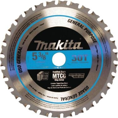 Makita 5-3/8 in. 30T Carbide-Tipped Saw Blade Metal/General Purpose, large image number 0