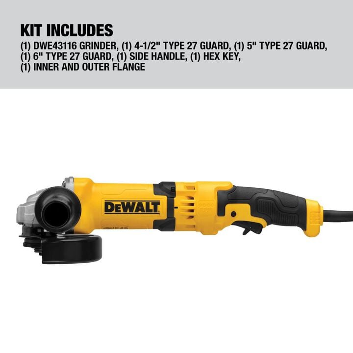 DEWALT 4-1/2 In.(115mm)- 6 In. (125mm) High Performance Trigger Switch Grinder, large image number 3