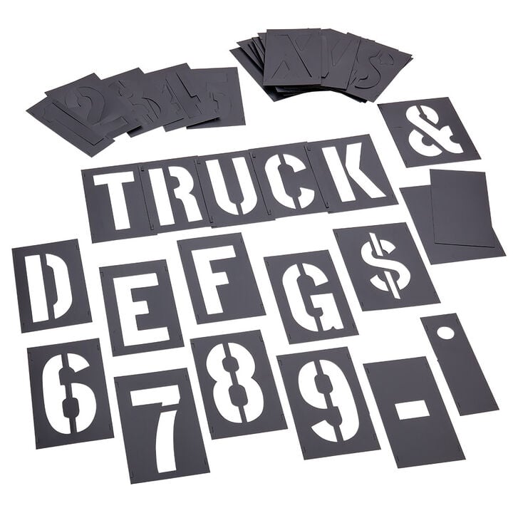 C H Hanson 2 Inch Stencil Set-Letter/Number, PVC, 92 Pieces