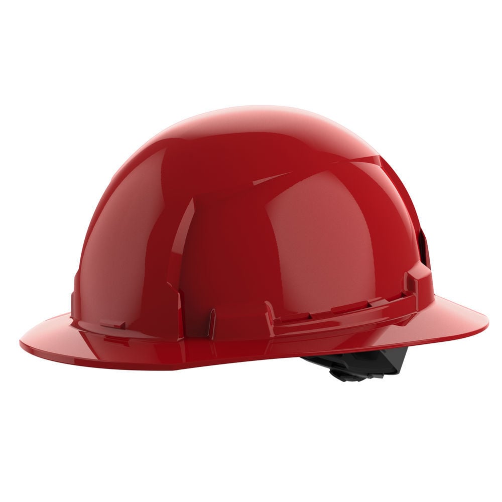 Milwaukee Red Full Brim Hard Hat with 4pt Ratcheting Suspension Type 1 Class E - 48-73-1109