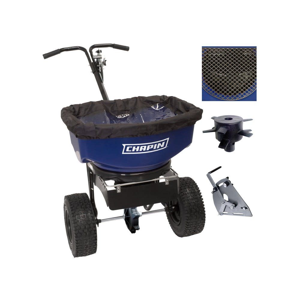 Chapin Mfg 80 Pound Poly Professional Salt and Ice Melt Broadcast Spreader – 82088B