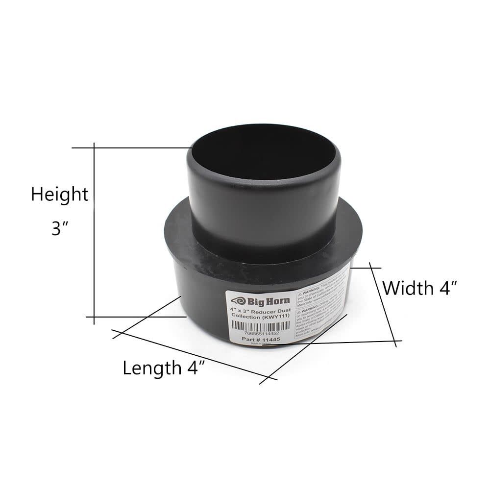 Big Horn 4 x 3 Inch Black ABS Plastic Adapter, large image number 6