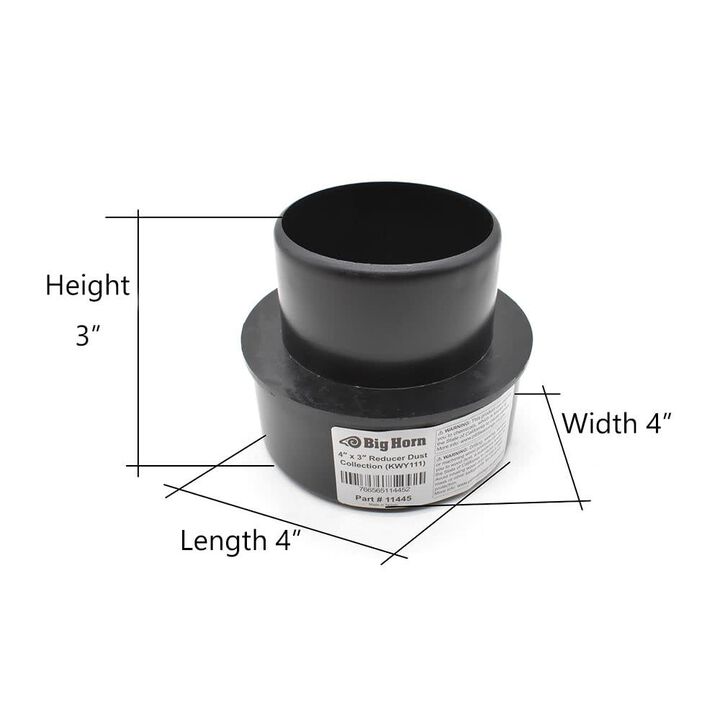 Big Horn 4 x 3 Inch Black ABS Plastic Adapter, large image number 5