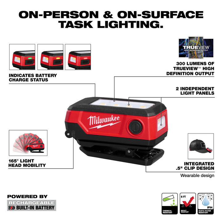 Milwaukee Rechargeable Clip Light, large image number 1