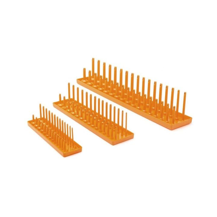 GEARWRENCH 1/4in 3/8in and 1/2in Drive Orange Metric Socket Storage Tray Set 3pc