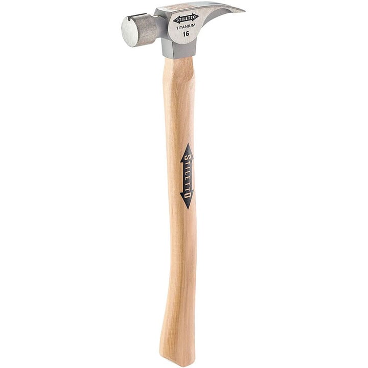 Stiletto 16 oz Titanium Smooth Face Hammer with 18 in. Curved Hickory Handle